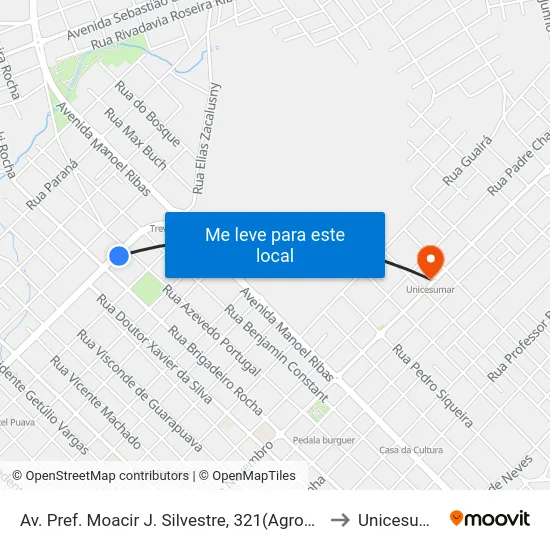 Av. Pref. Moacir J. Silvestre, 321(Agrohaus) to Unicesumar map