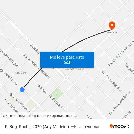 R. Brig. Rocha, 2020 (Arty Madeira) to Unicesumar map