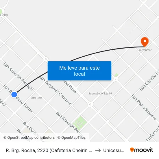 R. Brg. Rocha, 2220 (Cafeteria Cheirin Bão) to Unicesumar map