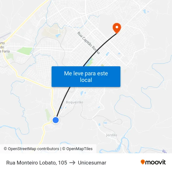 Rua Monteiro Lobato, 105 to Unicesumar map