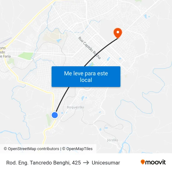 Rod. Eng. Tancredo Benghi, 425 to Unicesumar map