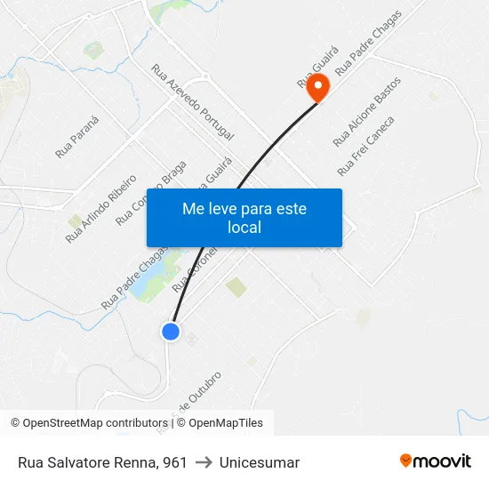 Rua Salvatore Renna, 961 to Unicesumar map