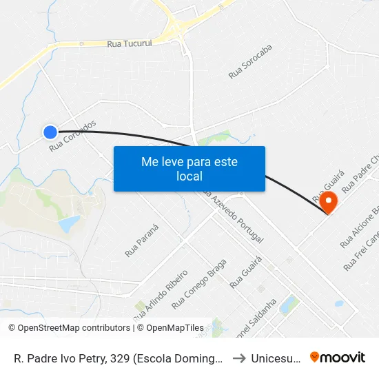 R. Padre Ivo Petry, 329 (Escola Domingos Sávio) to Unicesumar map