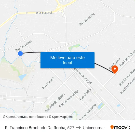 R. Francisco Brochado Da Rocha, 527 to Unicesumar map