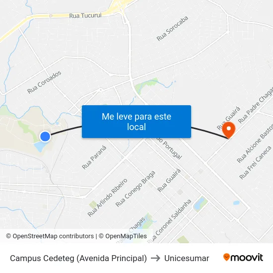 Campus Cedeteg (Avenida Principal) to Unicesumar map