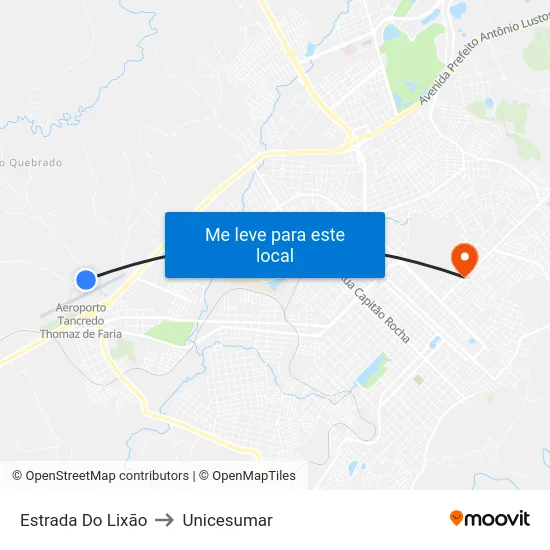 Estrada Do Lixão to Unicesumar map