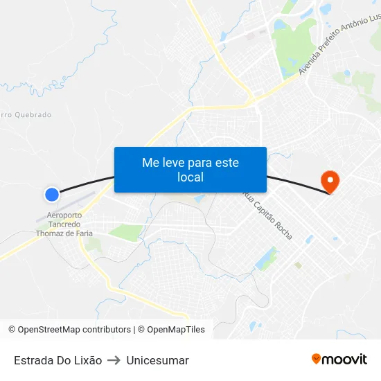Estrada Do Lixão to Unicesumar map