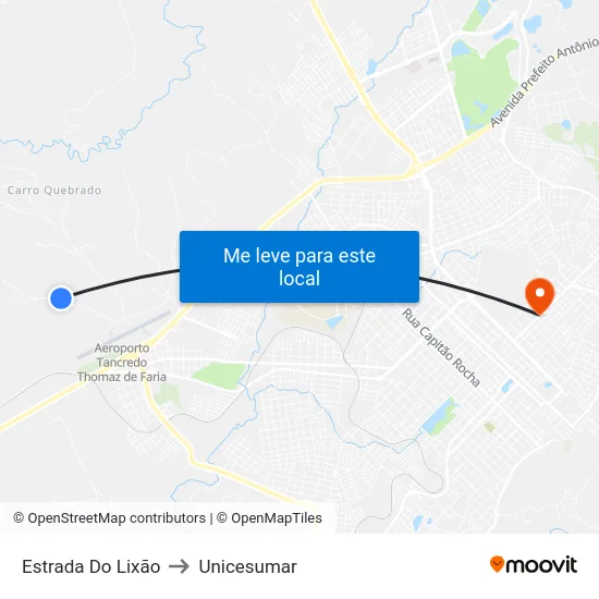 Estrada Do Lixão to Unicesumar map