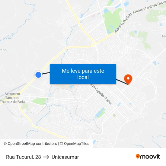 Rua Tucuruí, 28 to Unicesumar map
