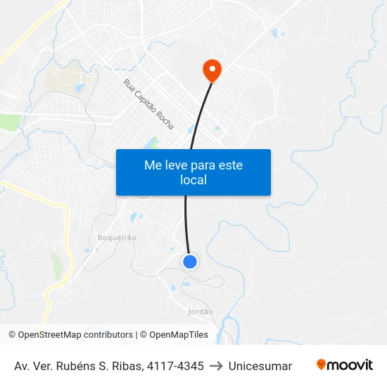 Av. Ver. Rubéns S. Ribas, 4117-4345 to Unicesumar map