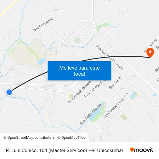 R. Luís Cúnico, 164 (Master Serviços) to Unicesumar map