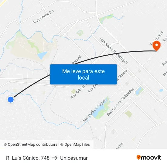 R. Luís Cúnico, 748 to Unicesumar map