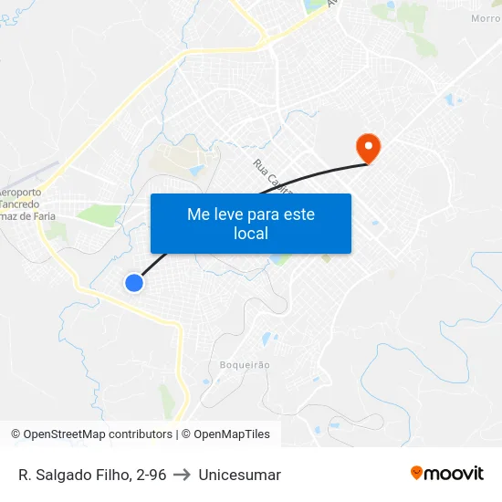 R. Salgado Filho, 2-96 to Unicesumar map