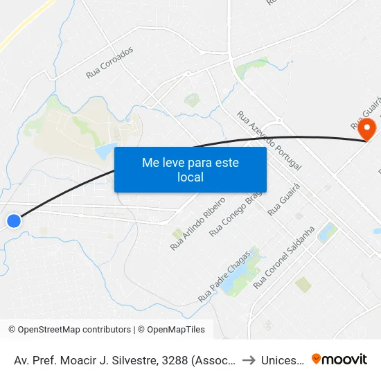 Av. Pref. Moacir J. Silvestre, 3288 (Associação Força E Luz) to Unicesumar map