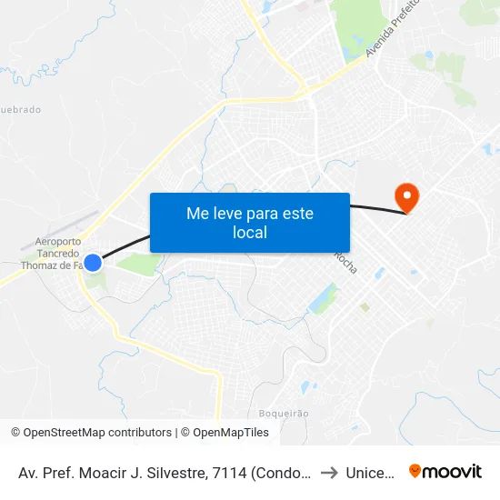 Av. Pref. Moacir J. Silvestre, 7114 (Condomínio Villagio Firenze) to Unicesumar map