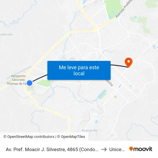 Av. Pref. Moacir J. Silvestre, 4865 (Condomínio Villagio Firenze) to Unicesumar map