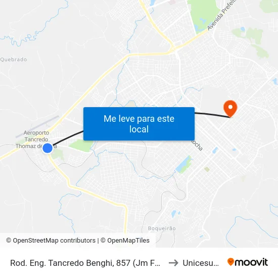 Rod. Eng. Tancredo Benghi, 857 (Jm Furgões) to Unicesumar map