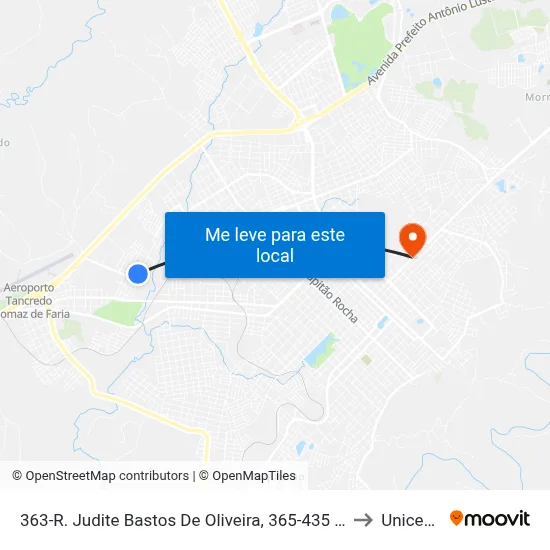 363-R. Judite Bastos De Oliveira, 365-435 - Jardim Das Americas to Unicesumar map