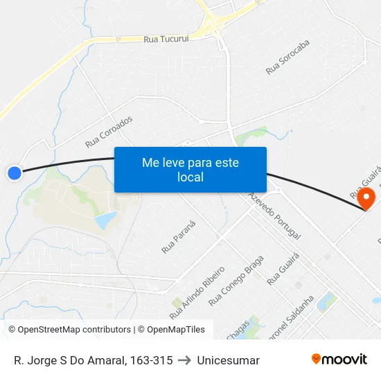 R. Jorge S Do Amaral, 163-315 to Unicesumar map