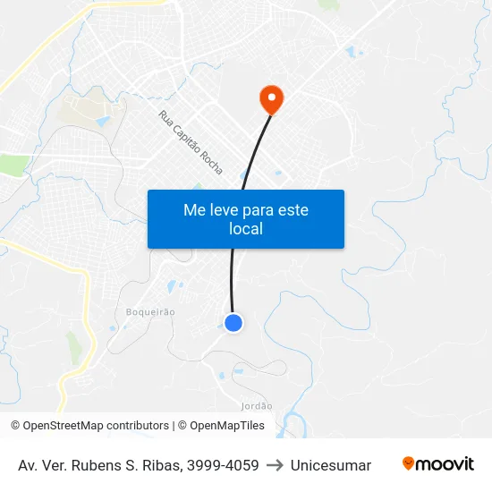 Av. Ver. Rubens S. Ribas, 3999-4059 to Unicesumar map