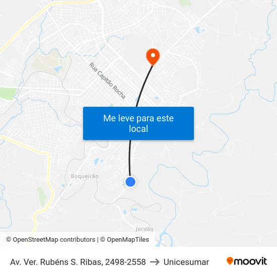 Av. Ver. Rubéns S. Ribas, 2498-2558 to Unicesumar map