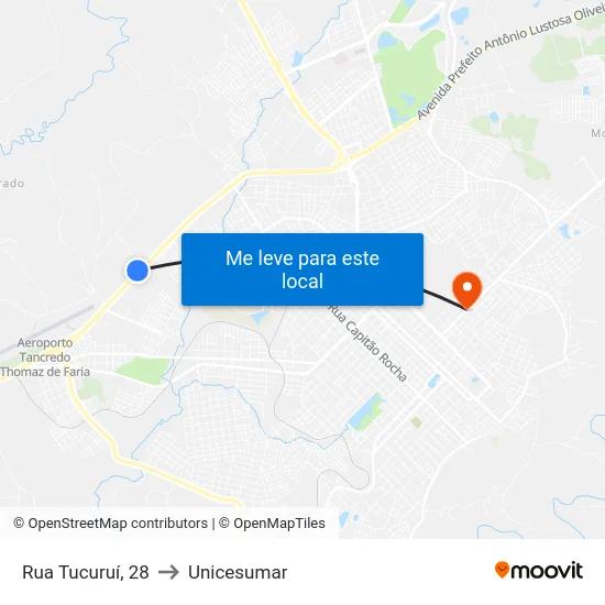 Rua Tucuruí, 28 to Unicesumar map