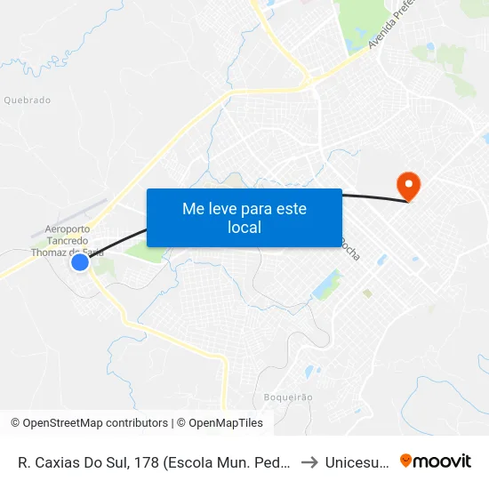 R. Caxias Do Sul, 178 (Escola Mun. Pedro Itararé) to Unicesumar map