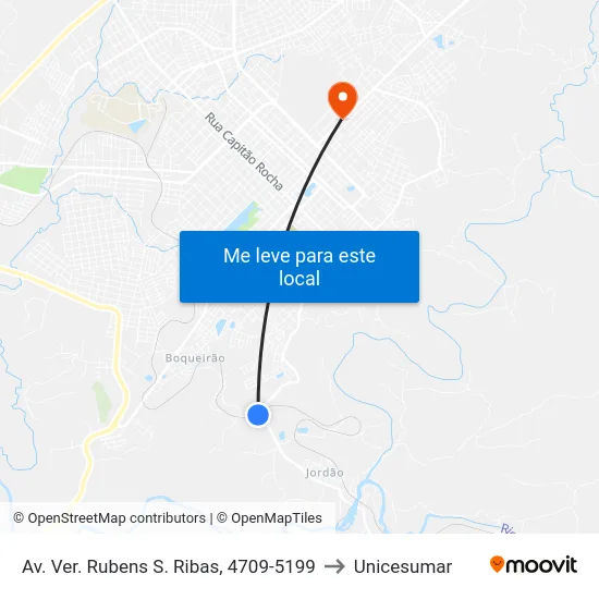 Av. Ver. Rubens S. Ribas, 4709-5199 to Unicesumar map