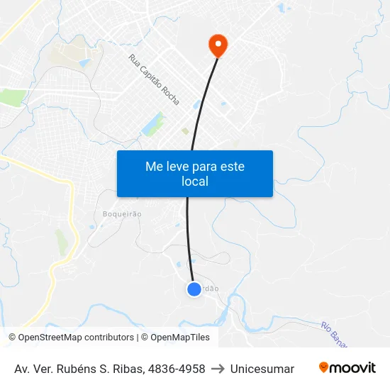 Av. Ver. Rubéns S. Ribas, 4836-4958 to Unicesumar map