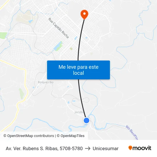 Av. Ver. Rubens S. Ribas, 5708-5780 to Unicesumar map