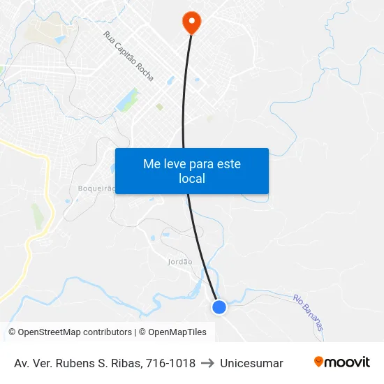 Av. Ver. Rubens S. Ribas, 716-1018 to Unicesumar map
