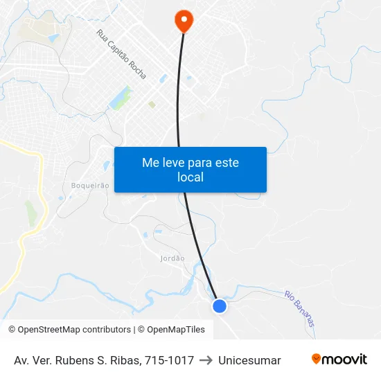 Av. Ver. Rubens S. Ribas, 715-1017 to Unicesumar map