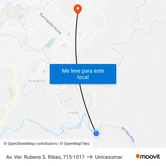 Av. Ver. Rubens S. Ribas, 715-1017 to Unicesumar map
