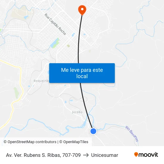 Av. Ver. Rubens S. Ribas, 707-709 to Unicesumar map