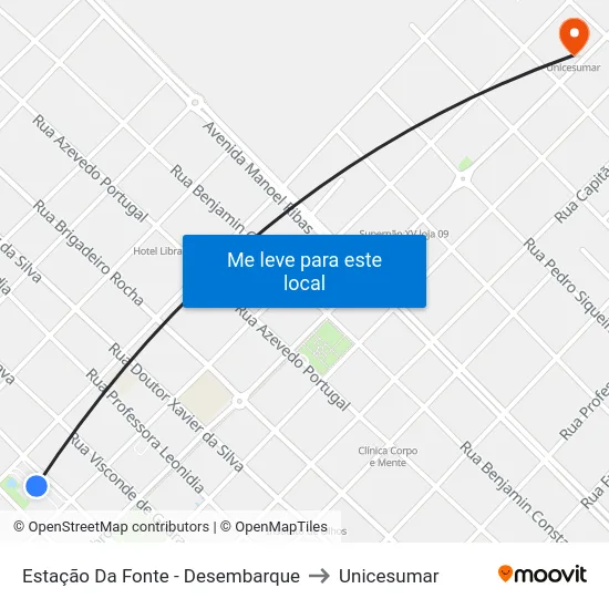 Estação Da Fonte - Desembarque to Unicesumar map