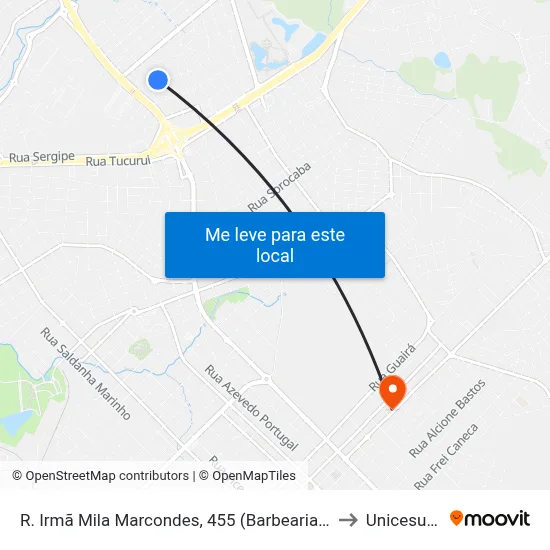 R. Irmã Mila Marcondes, 455 (Barbearia Lacerda) to Unicesumar map