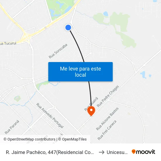 R. Jaime Pachêco, 447(Residencial Conradinho) to Unicesumar map