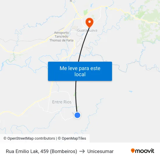 Rua Emilio Lak, 459 (Bombeiros) to Unicesumar map