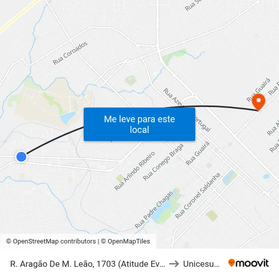 R. Aragão De M. Leão, 1703 (Atitude Eventos) to Unicesumar map