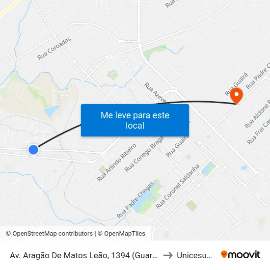 Av. Aragão De Matos Leão, 1394 (Guara Box) to Unicesumar map