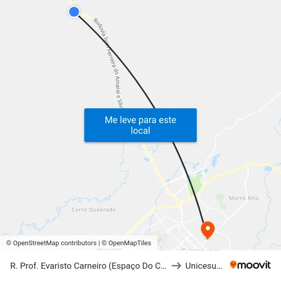 R. Prof. Evaristo Carneiro (Espaço Do Cidadão) to Unicesumar map