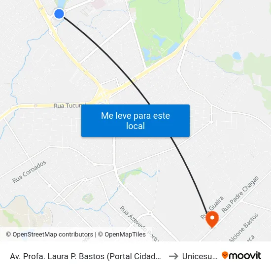 Av. Profa. Laura P. Bastos (Portal Cidade Dos Lagos) to Unicesumar map
