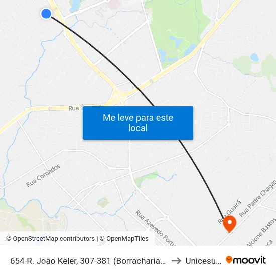 654-R. João Keler, 307-381 (Borracharia Do Gaúcho) to Unicesumar map