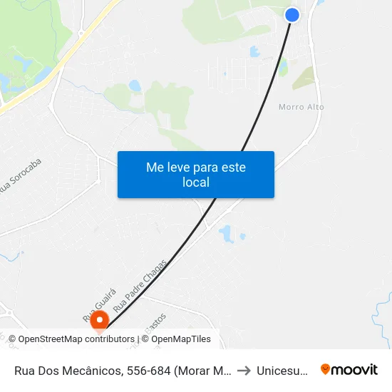 Rua Dos Mecânicos, 556-684 (Morar Melhor) to Unicesumar map