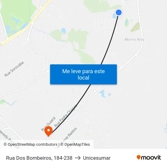 Rua Dos Bombeiros, 184-238 to Unicesumar map