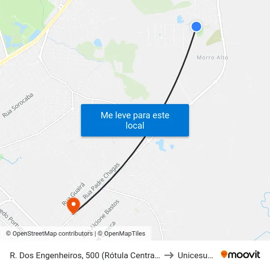 R. Dos Engenheiros, 500 (Rótula Central 2000) to Unicesumar map