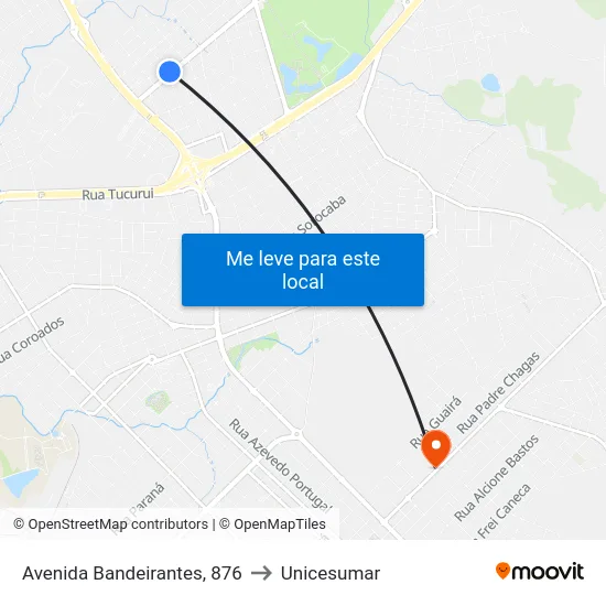 Avenida Bandeirantes, 876 to Unicesumar map