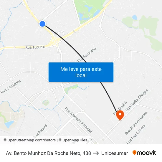 Av. Bento Munhoz Da Rocha Neto, 438 to Unicesumar map