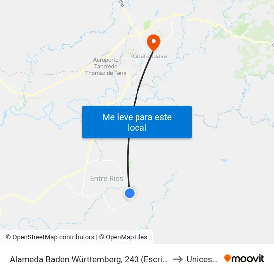 Alameda Baden Württemberg, 243 (Escritório Agromalte) to Unicesumar map