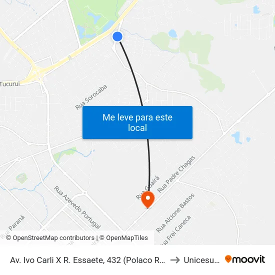 Av. Ivo Carli X R. Essaete, 432 (Polaco  Radiadores) to Unicesumar map